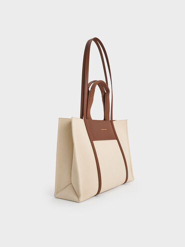 Shalia Canvas Tote Bag, Beige Canvas, hi-res