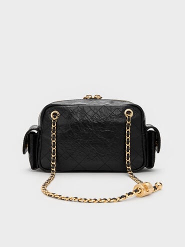 Duo Quilted Crossbody Bag, Black, hi-res