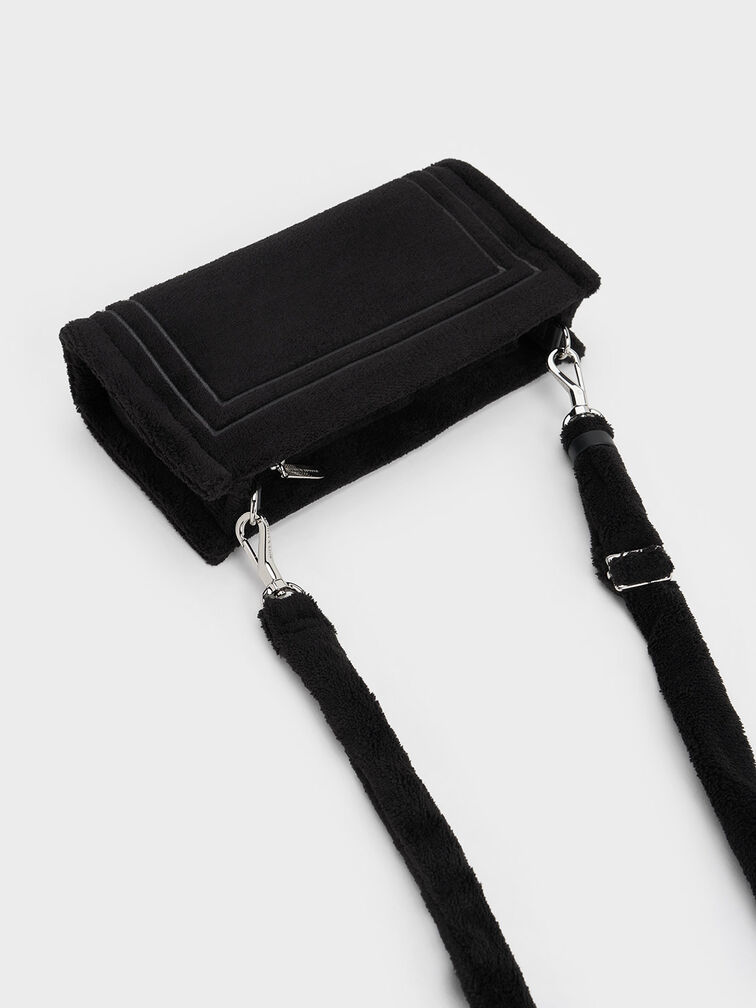 Loey Textured Shoulder Bag, Black, hi-res