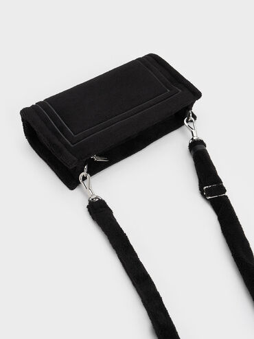Loey Textured Shoulder Bag, Black, hi-res