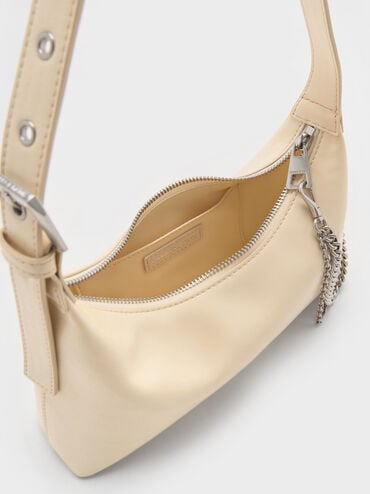 Atwood Chain-Embellished Shoulder Bag, Butter Yellow, hi-res