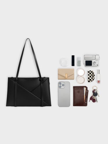 Midori Geometric Tote Bag, Noir, hi-res