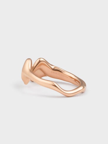 Emilia Wavy Ring, Rose Gold, hi-res