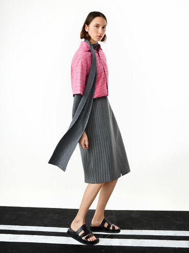 Petina Leather Flatform Sandals, Black, hi-res