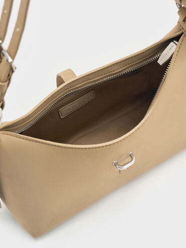 Lark Twill Grommet Belted Shoulder Bag, Toasted Sand, hi-res