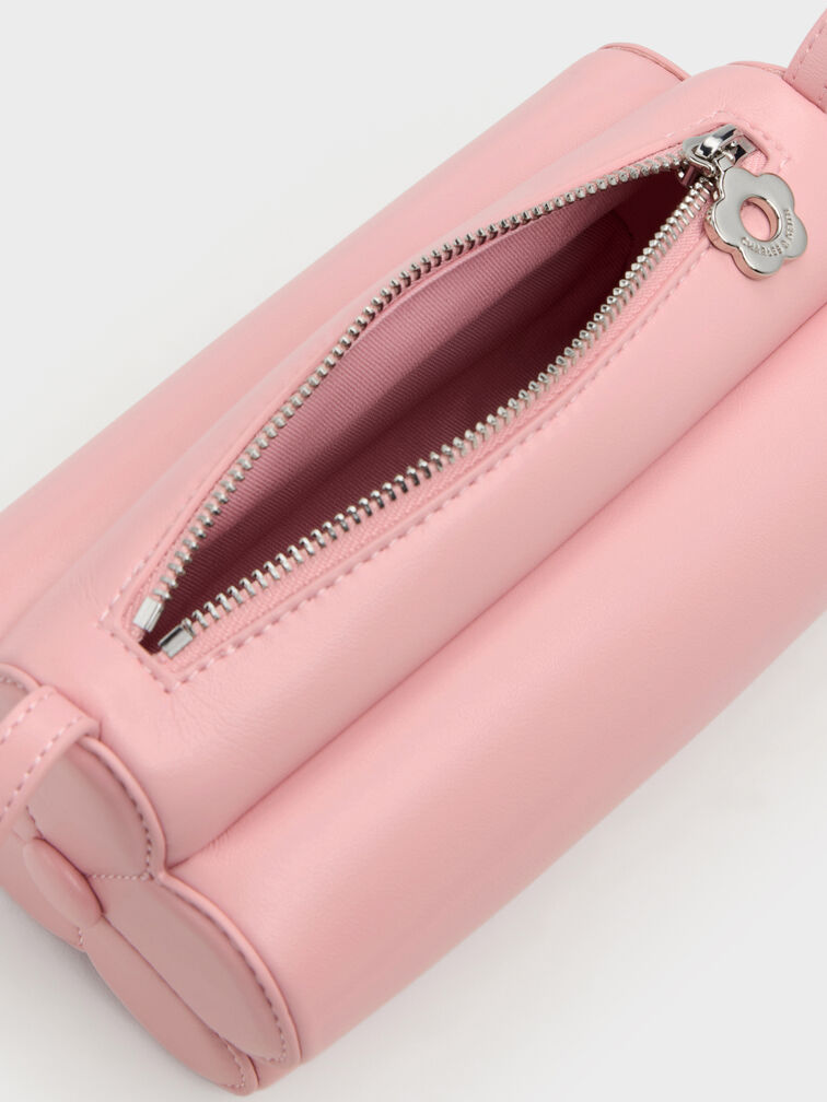 Mabel Flower Shoulder Bag, Pink, hi-res