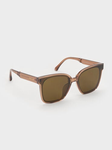 Brea Foldable Sunglasses, Chestnut Brown, hi-res