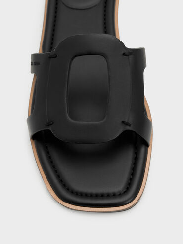 Easley Cut-Out Slide Sandals, Black, hi-res