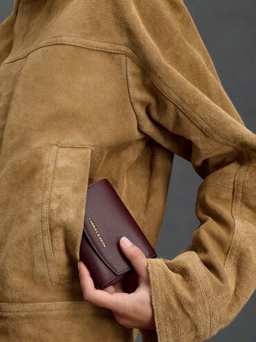 Briony Curved Flap Wallet, Wineberry Red, hi-res