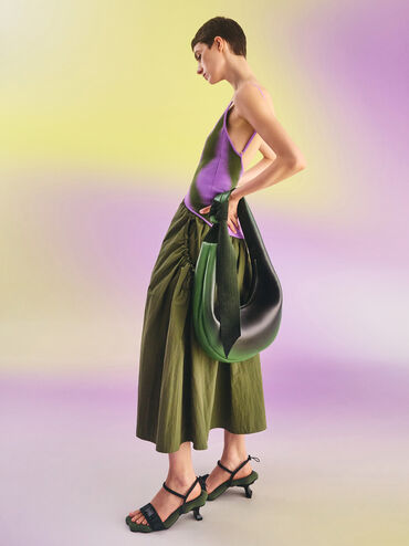 Toni Gradient Knotted Crescent Hobo Bag, Green, hi-res