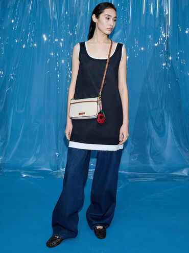 Addison Canvas Knotted-Rope Shoulder Bag, Taupe Canvas, hi-res