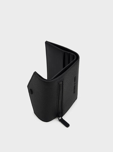 Marlowe Short Envelope Wallet, Black, hi-res