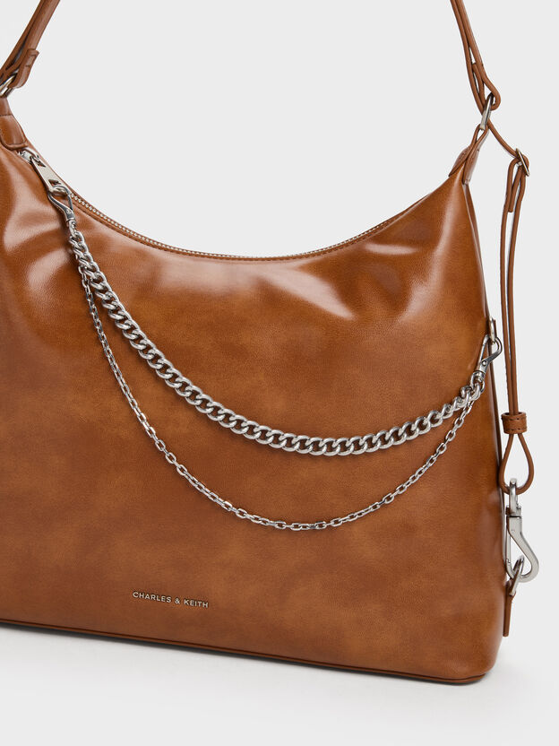 Atwood Chain Convertible Hobo Bag, Distressed Tan, hi-res