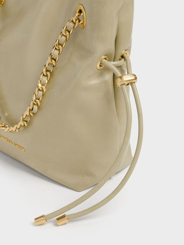 Arya Braided-Chain Crossbody Bag, Pale Olive, hi-res