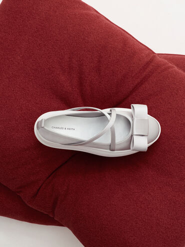 Brantley Bow Platform Mary Janes, Grey, hi-res