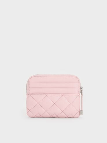 Duo Quilted Card Holder, Cotton Candy Pink, hi-res