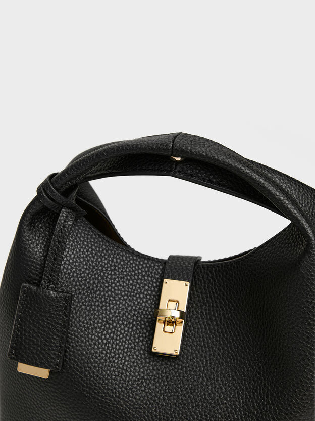 Chance Turn-Lock Bucket Bag, Black, hi-res