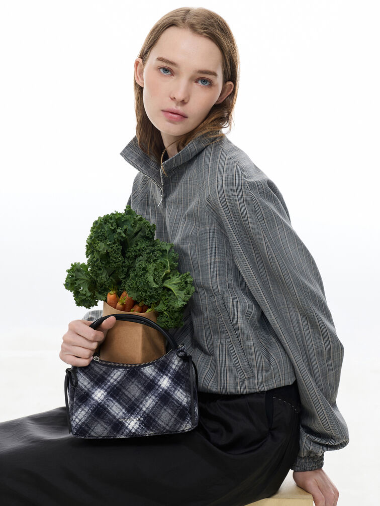 Hazel Checkered Top Handle Bag, Multi, hi-res