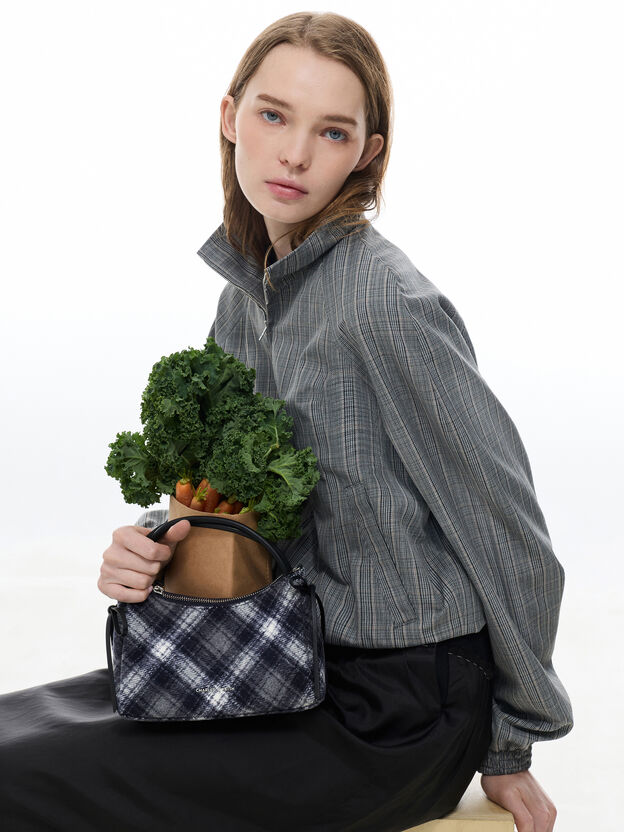 Hazel Checkered Top Handle Bag, Multi, hi-res