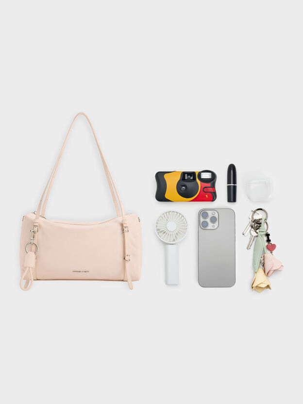 Levy Nylon Shoulder Bag, Soft Pink, hi-res