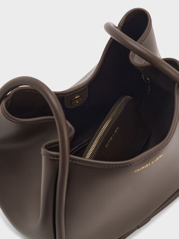 Lyla Tubular Slouchy Tote Bag, Espresso Brown, hi-res