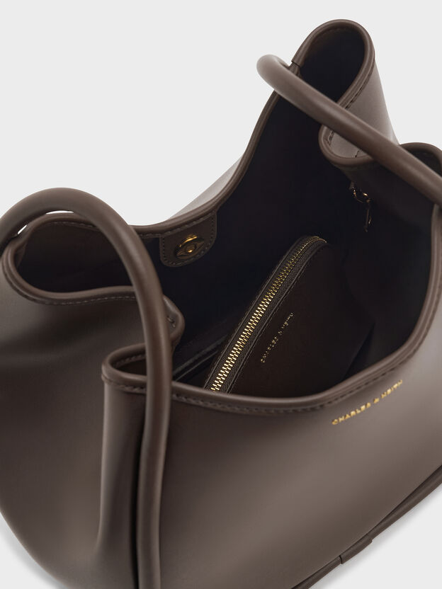Lyla Tubular Slouchy Tote Bag, Espresso Brown, hi-res