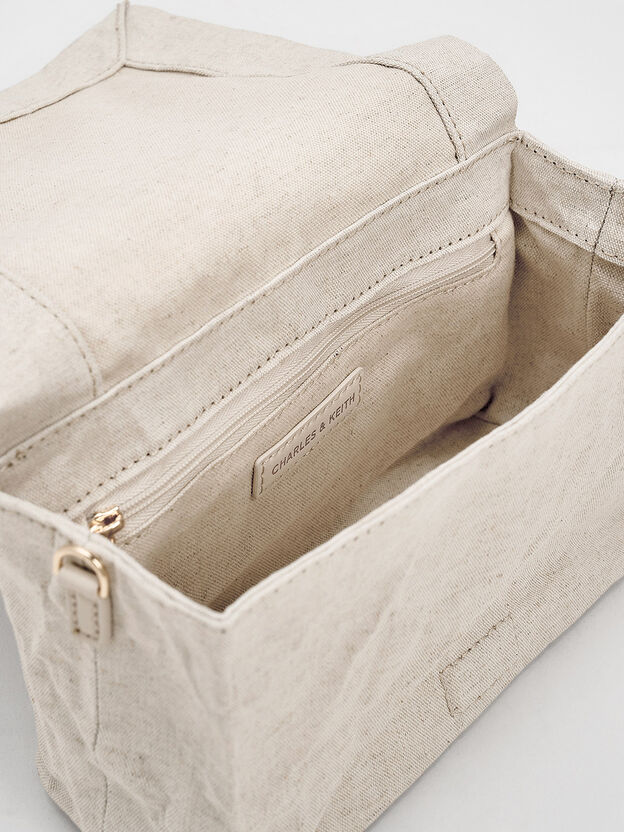 Matina Canvas Crossbody Bag, Beige, hi-res
