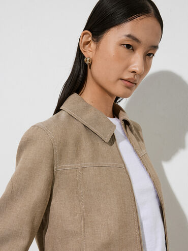 Aine Crystal Sculptural Hoop Earrings, Gold, hi-res