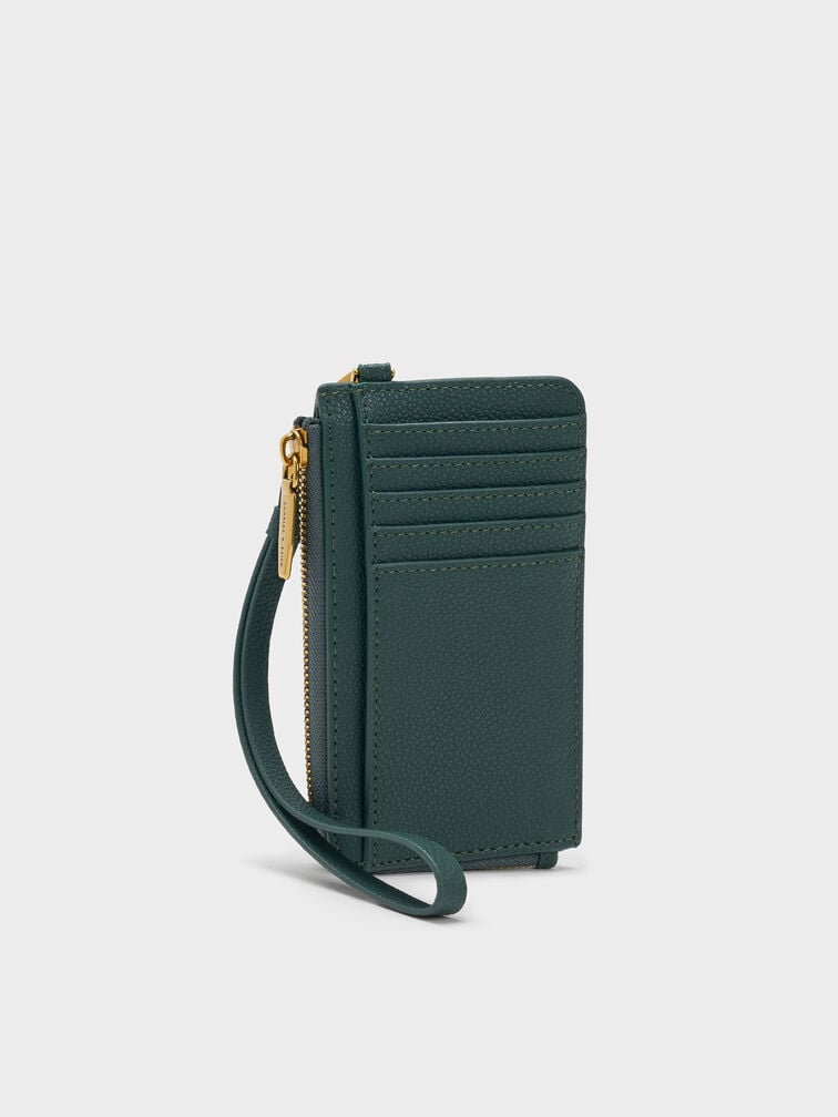 Multi-Slot Wristlet Card Holder, Dark Green, hi-res