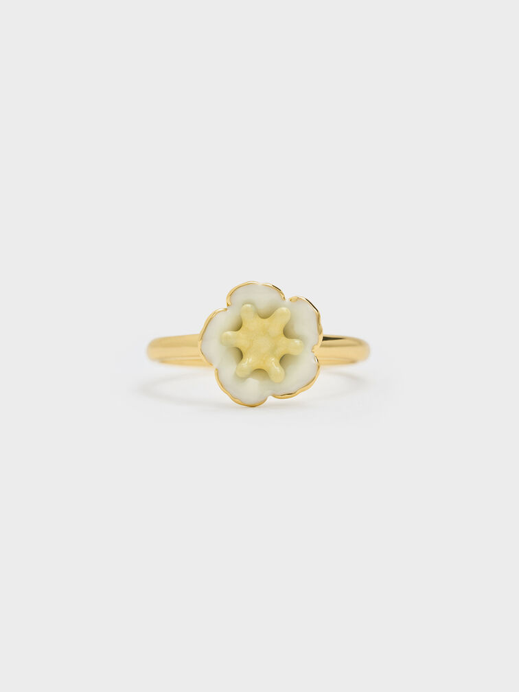 Francie Flower Ring, Gold, hi-res
