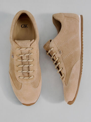 Jace Suede Sneakers, Beige, hi-res