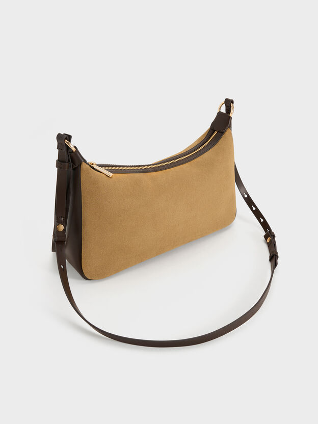 Calla Faux Suede Shoulder Bag, Sahara Sand, hi-res