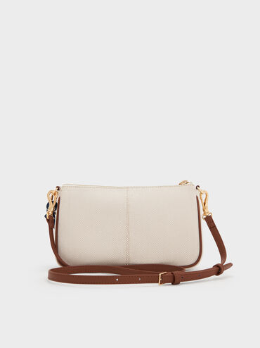 Addison Canvas Knotted-Rope Shoulder Bag, Taupe Canvas, hi-res