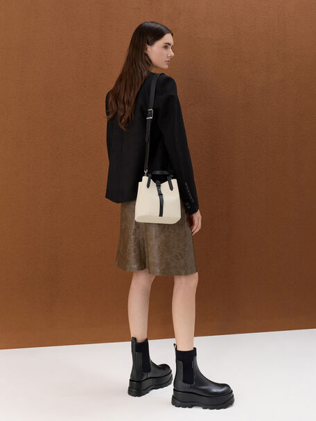 Mini Beryl Two-Tone Bucket Bag, Multi Cream, hi-res