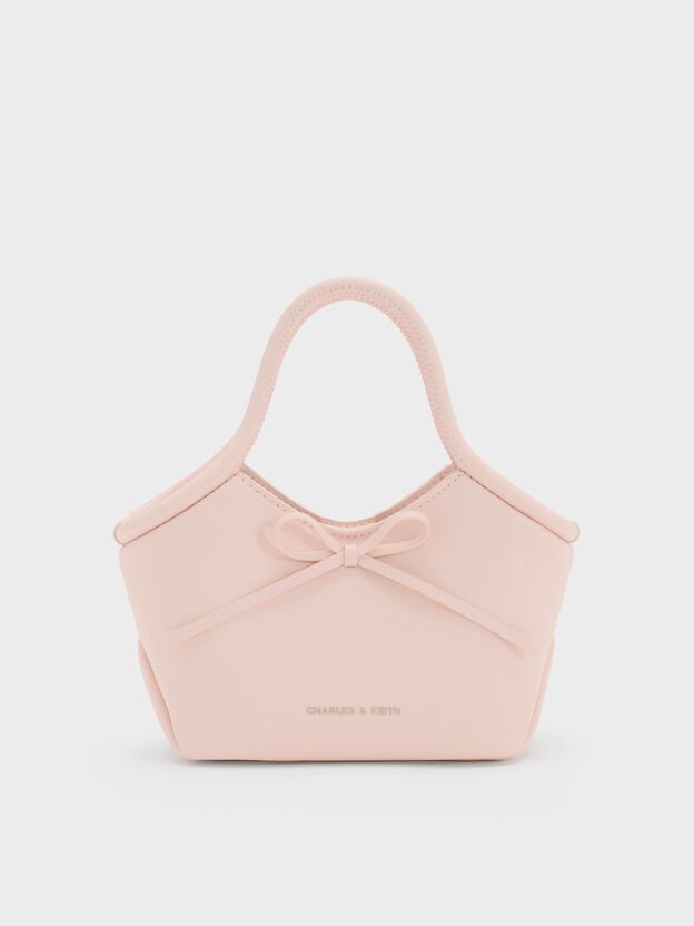 Hazel Bow Tubular Top Handle Bag, Soft Pink, hi-res