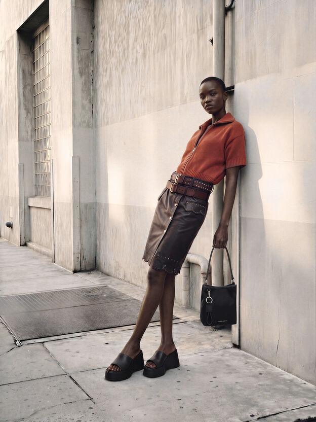 Levy Nylon Bucket Bag, Noir, hi-res