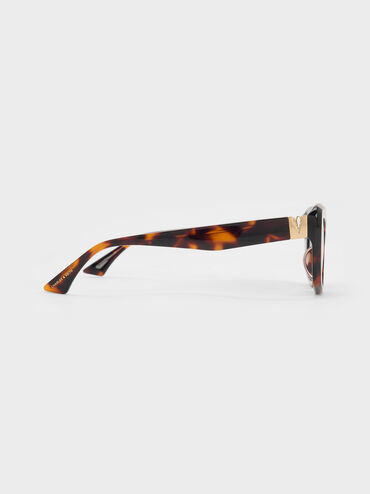 Alix Recycled Acetate Tortoiseshell Metallic-Accent Butterfly Sunglasses, T. Shell, hi-res