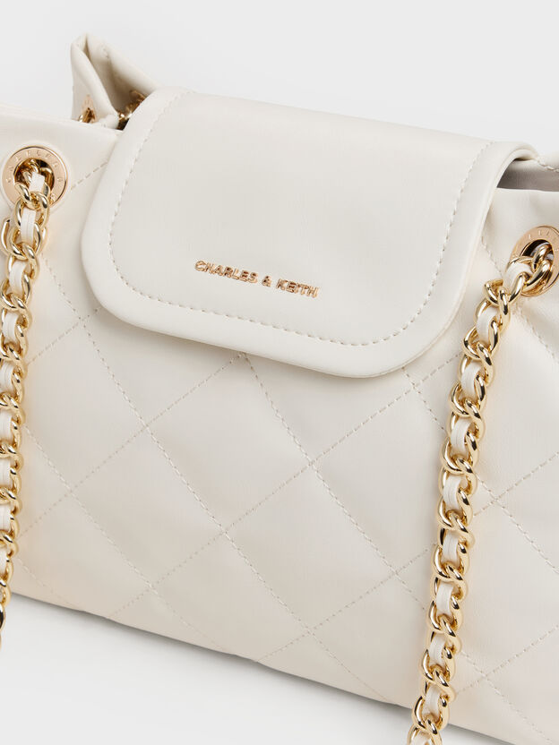 Apfra Quilted Shoulder Bag, Cream, hi-res