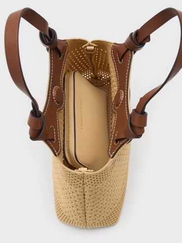 Mini Ida Knitted Tote Bag, Beige, hi-res