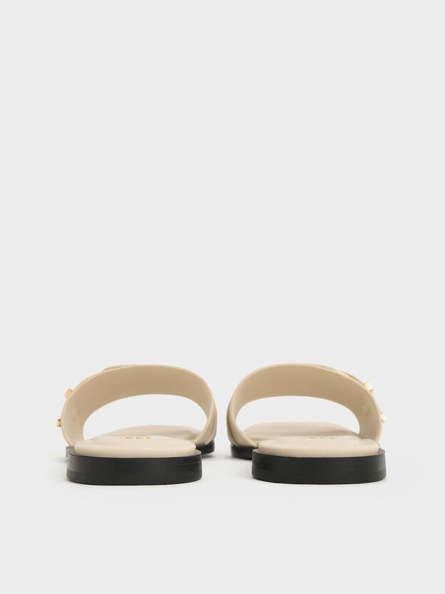 Whitney Leather Slide Sandals, Chalk, hi-res