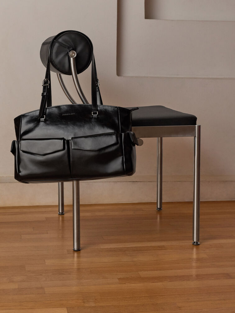 Rachel Multi-Pocket Tote Bag, Noir, hi-res