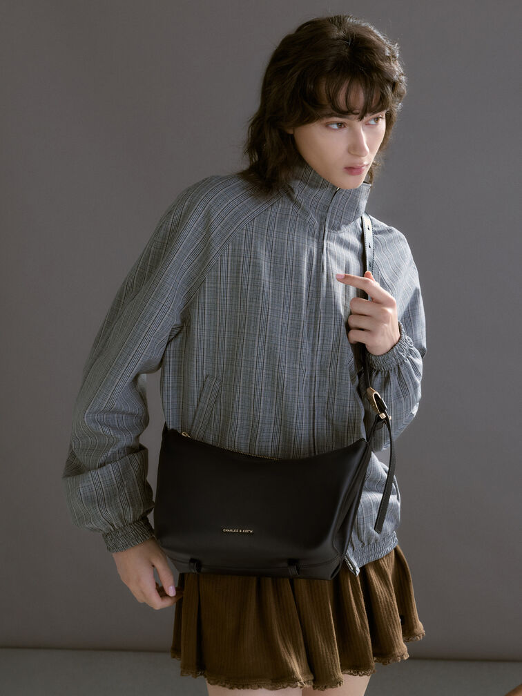 Zephyr Hobo Bag, Black, hi-res