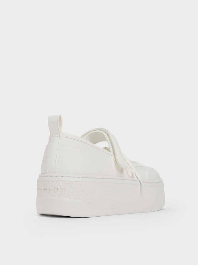 Mary Jane Platform Sneakers, White, hi-res