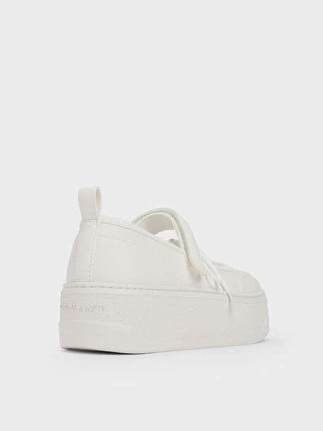 Mary Jane Platform Sneakers, White, hi-res