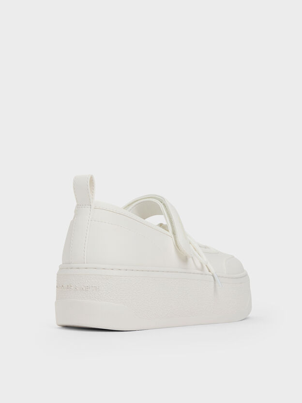 Mary Jane Platform Sneakers, White, hi-res