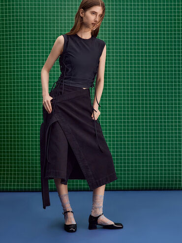 D'Orsay Ankle-Strap Pumps, Black Box, hi-res