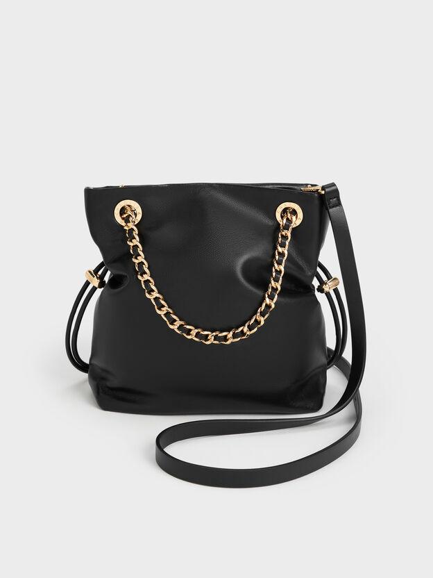Arya Braided-Chain Crossbody Bag, Black, hi-res