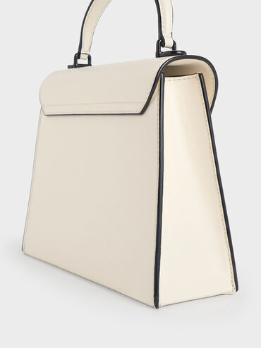 Samantha Envelope Top Handle Bag, Cream, hi-res