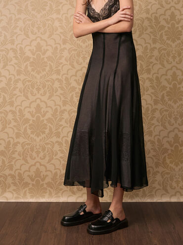 Leather Buckled Mules, Black, hi-res