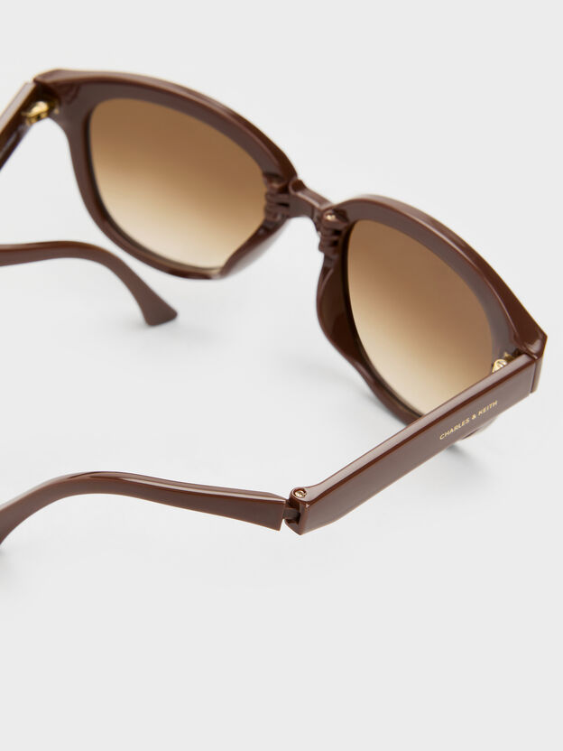 Brea Round Sunglasses, Pecan Brown, hi-res